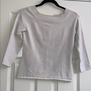 Cream Top Quarter Length Sleeves